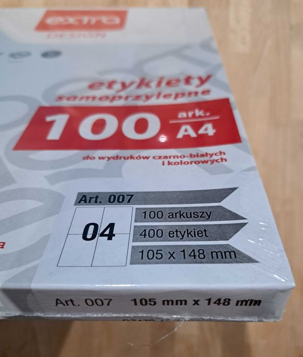 Etykiety uniwersalne Kompania Biurowa A4 105mmx148mm białe 100ark.