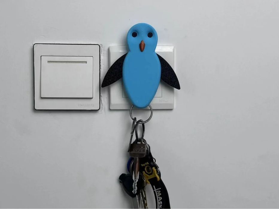 Porta-Chaves Magnético Pinguim Divertido