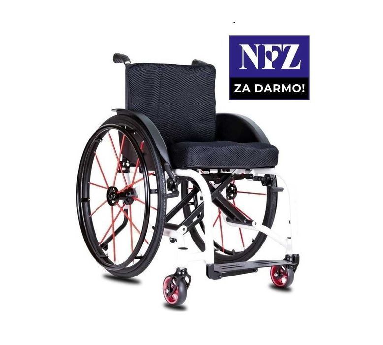 Wózek inwalidzki aktywny składany ręczny ultra lekki 10kg 42cm, 45cm, 48cm różne rozmiary  MEDILIFE A5 - Otrzymasz od nas ZA DARMO Z NFZ