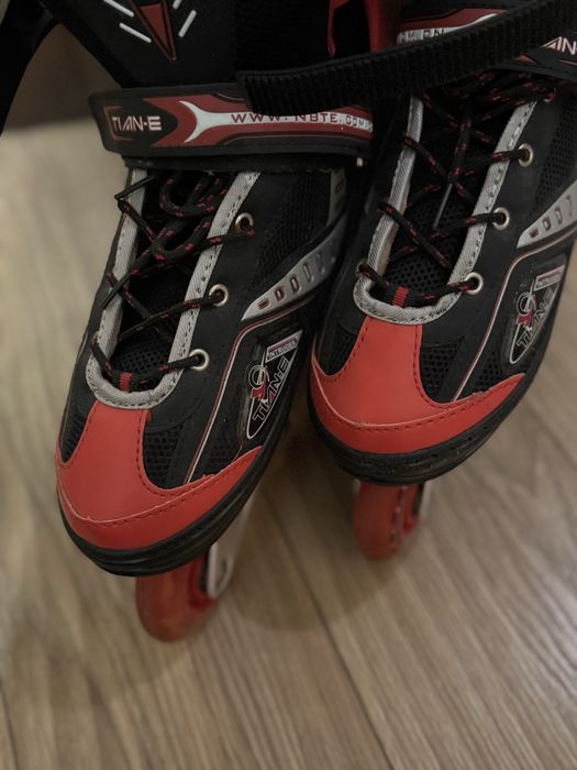 Ролики роликові ковзани tian-e червоні чорні розмір 39 40 41 42