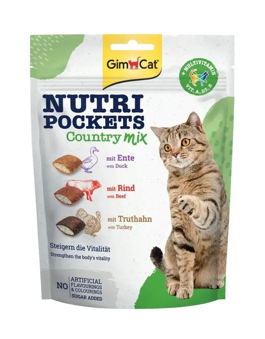 Ласощі для котів 150гр GimCat Джим кет nutri pockets