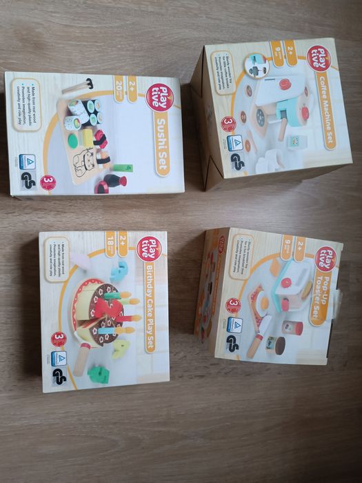 Drewniany ekspres do kawy drewniany toster,  tort , sushi