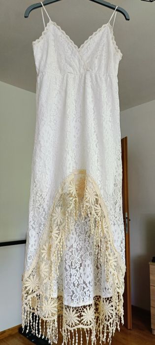 Letnia AZARA sukienka boho, ażurowa sukienka, długa sukienka z koron