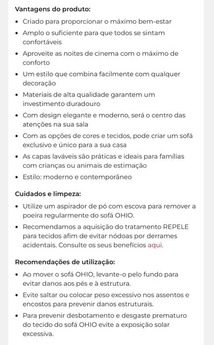 Sofa OHIO loja Homy Casa Impecavel