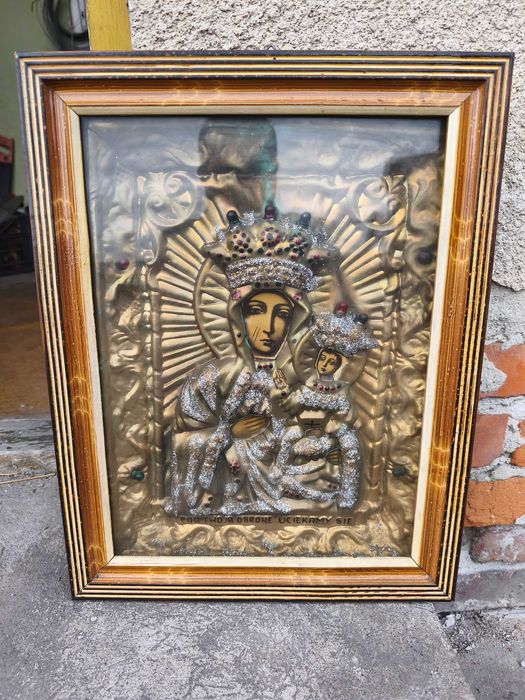 Obraz Matki Boskiej Częstochowskiej z czasów PRL