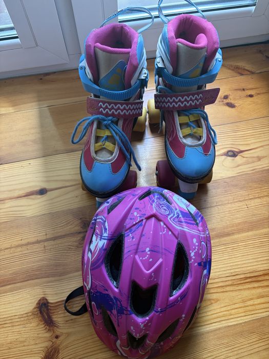 Wrotki 35-38 gratis kask