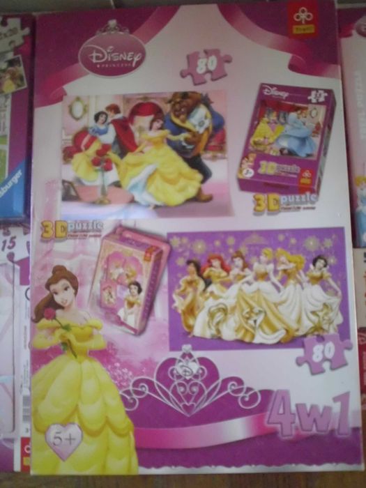 PUZZLE zestaw dla dziewczynki 9 szt. księżniczki DISNEY
