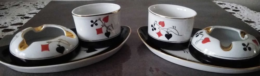 porcelana, zestaw brydżowy