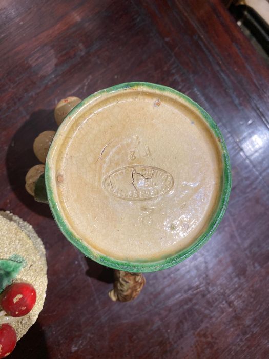 Grande Caneca Caldas da Rainha José Alves Cunha Séc XIX 12 cm Marcada