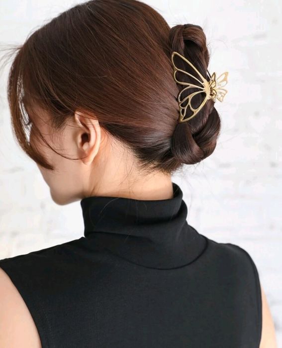 Klamra do włosów złota pofalowana