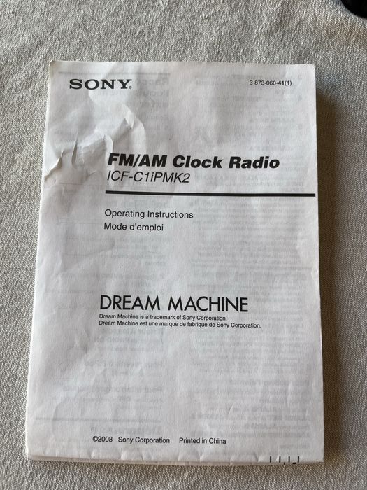 SONY FM/AM clock Radio ICF-C1 iPMK2