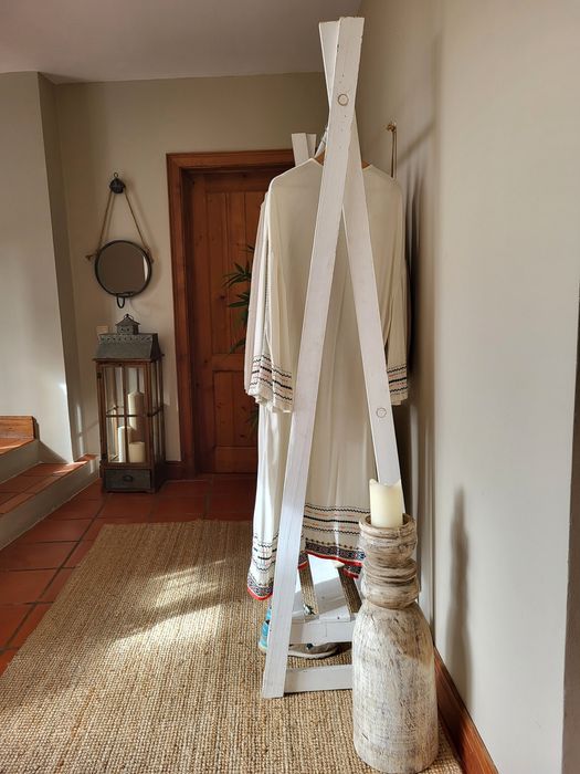 estante, cabide, charriot, bengaleiro, branco, rustico