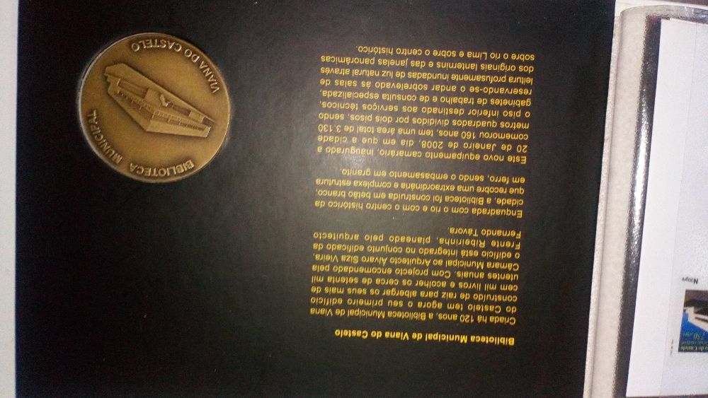 medalha e selo comemorativos de Viana