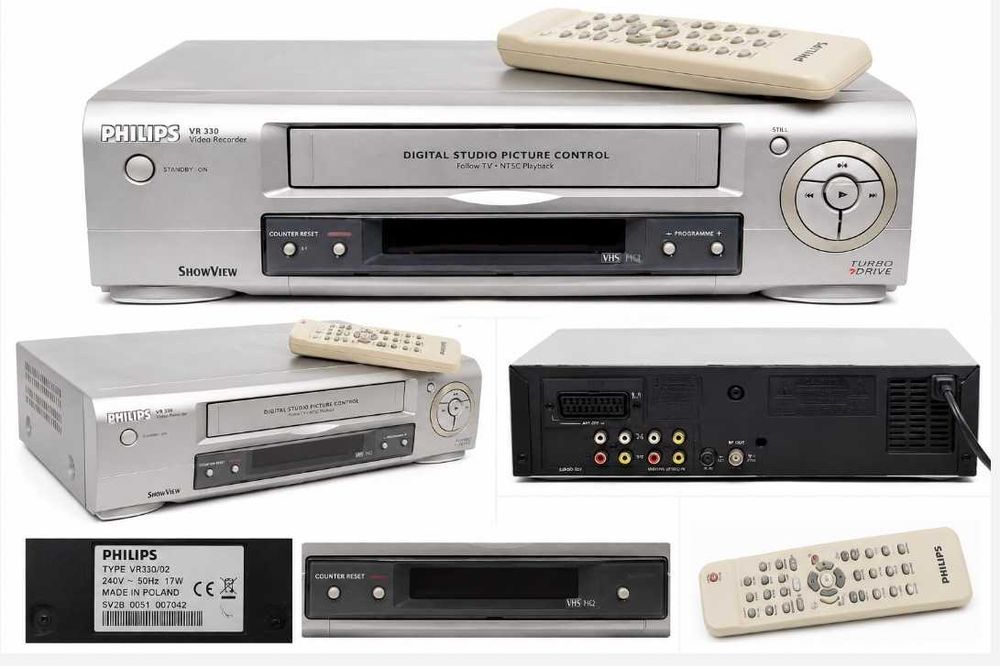 Philips VR330 Magnetowid VHS + Pilot | Turbo Drive | ShowView | Video Recorder Retro
