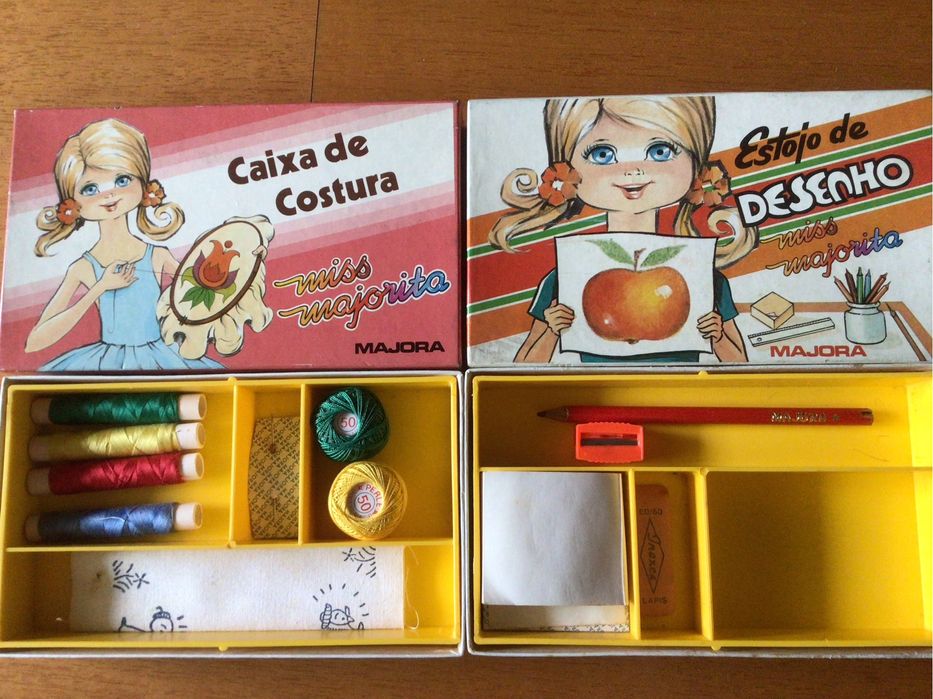 Miss Majorita - Majora: caixa de costura, missangas e desenho