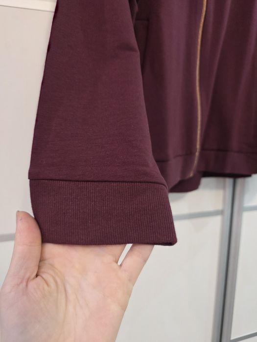Nowa rozpinana bluza burgundowa S Schiesser