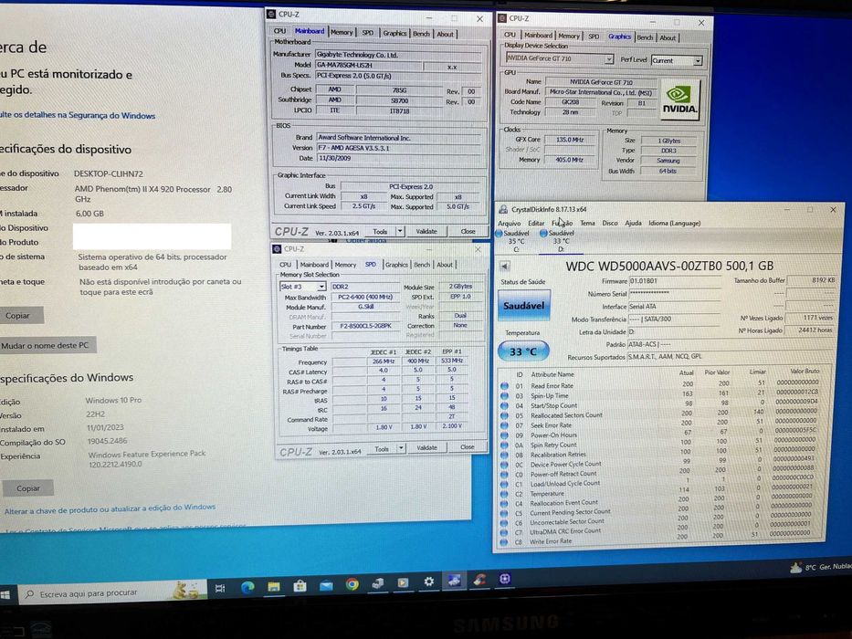 AMD Phenom II X4 920 Computer, 6GB RAM, 256GB SSD, with Monitor64283908663425121
