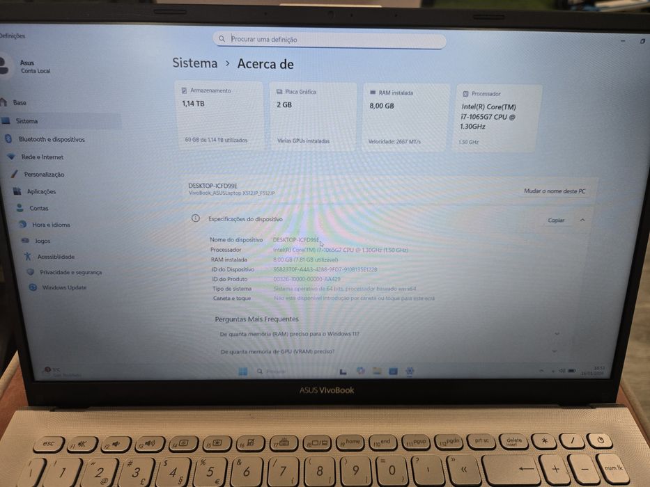 PC Portátil – ASUS  VivoBook F512J – 15,6” | Usado