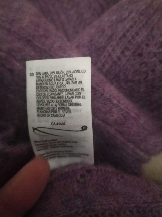 Жіночий джемпер бузкового кольору з фактурною в'язкою white stuff