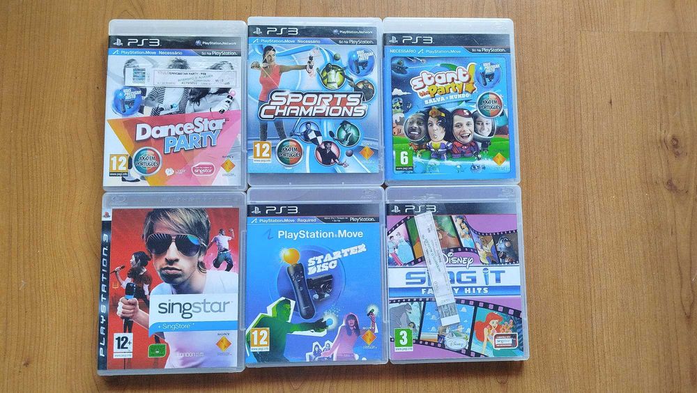PlayStation 3 , 14 jogos, 2 comandos, 2 microfones