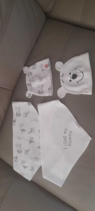 rozm. 56/62 Cool Club 2× komplet czapka + chustka czapki niemowlęce
