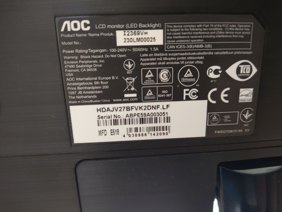 5Monitor AOC 23" i2369V – IPS, Full HD, czarno-srebrny
