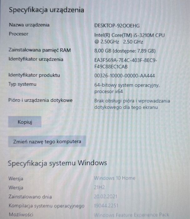 Samsung 550P7C i5-3210M/8GB/500/DVD-RW/Win10