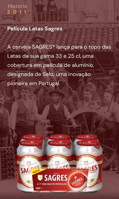 Selo proteção lata cerveja Sagres 2011