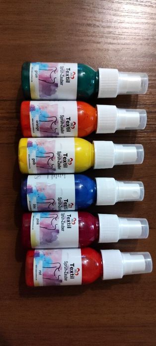 Набір фарб-спреїв для тканини Ideen mit Herz Textil Sprüh-Zauber, 6 кольорів по 50 мл