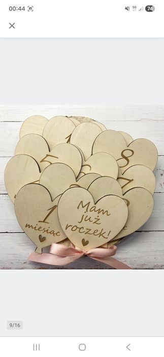 Tabliczki drewniane do zdjęć dziecka serce