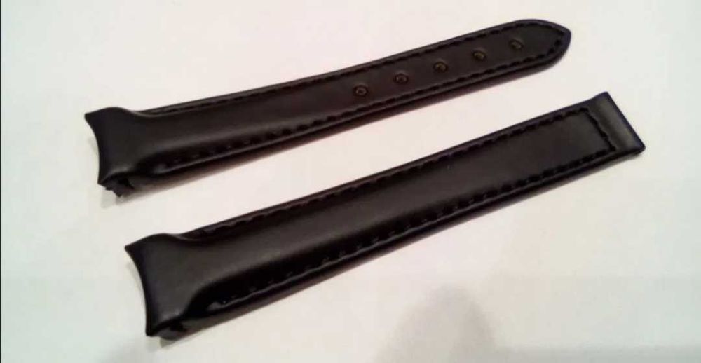 Oryginalny czarny skórzany pasek bez zapięcia Omega O945. 21813