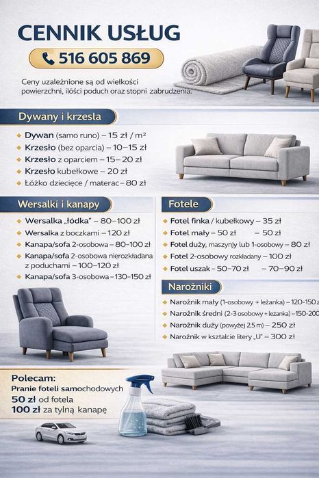Pranie kanap, narożników, foteli | Dojazd GRATIS | Szybkie terminy