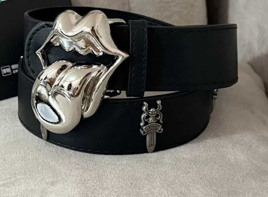 Ремень Chrome Hearts Rolling Stones с крестами