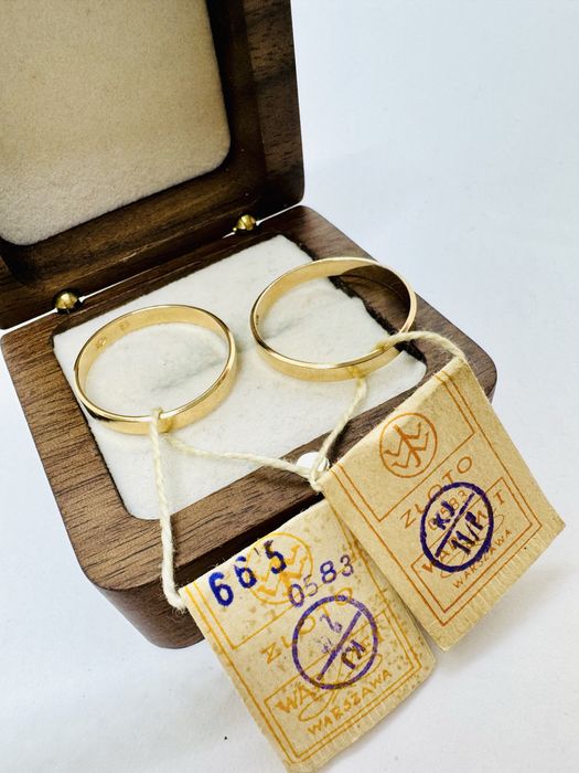 Komplet złotych obrączek WARMET z metkami próba 585 - STAN IDEALNY!