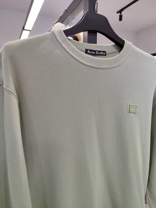 Світшот Acne Studios Face Patch Crewneck Sweatshirt Sage
