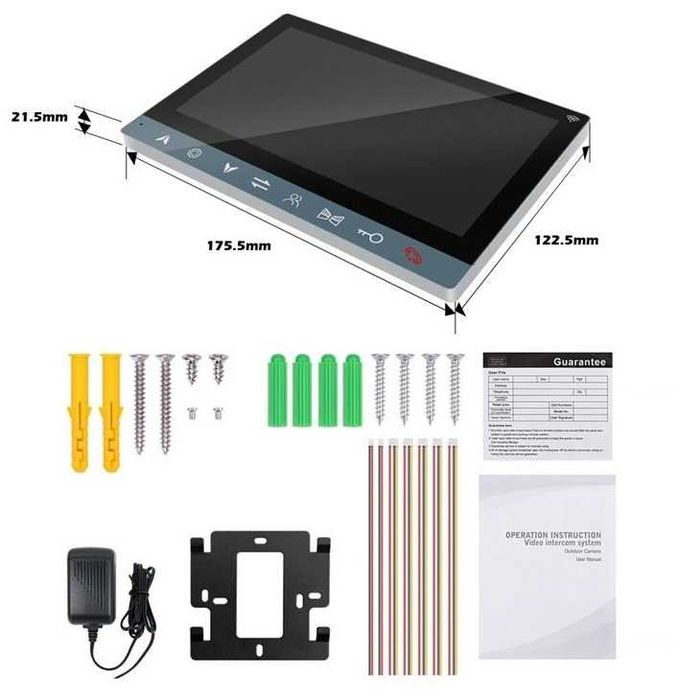 Wi-Fi Видеодомофон MT-TUYA 95710H 7" 18cм Панель №201 8-жил 600TVL