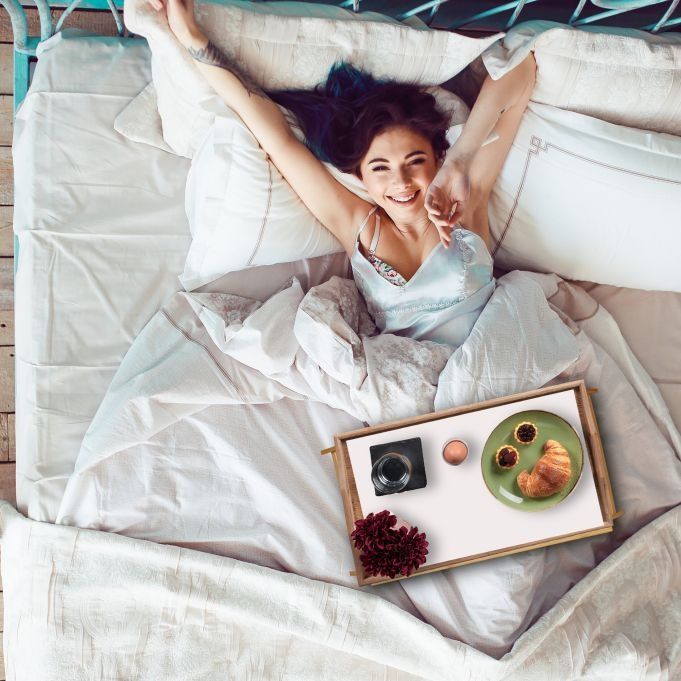 Taca śniadaniowa Biały skandynawski 23x63cm