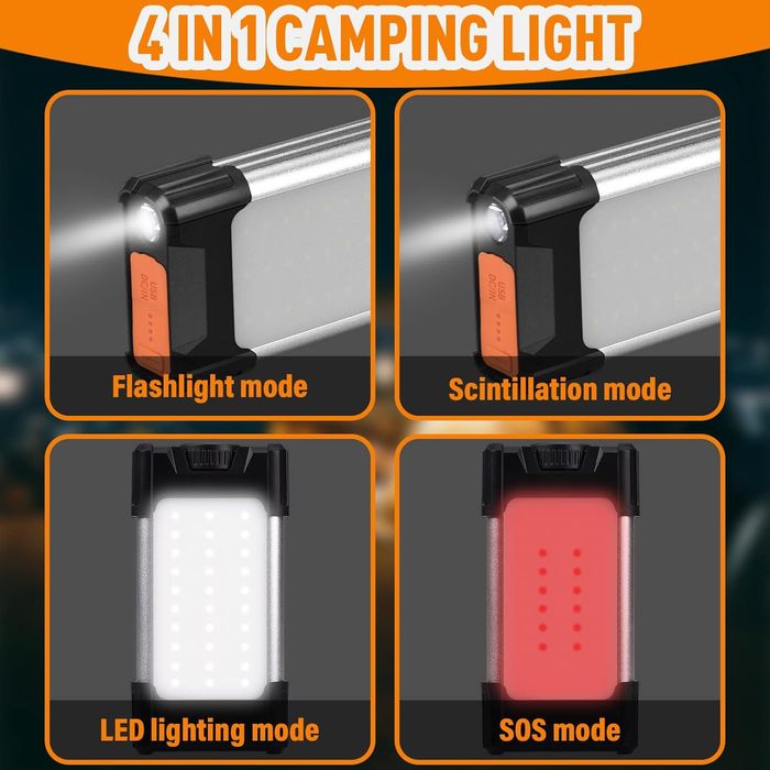 Powerbank 6000 mAh lanterna campismo LED 800lm