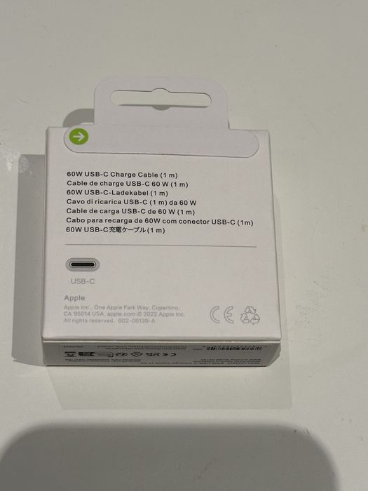 Novo cabo Apple  USB C - USB C para iphone 15, ipads, Macbook, etc. 60w