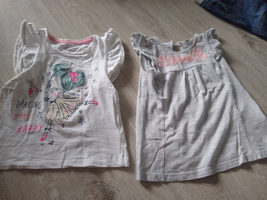 2 pak koszulka tunika bluzeczka krótki rękaw t-shirt 92