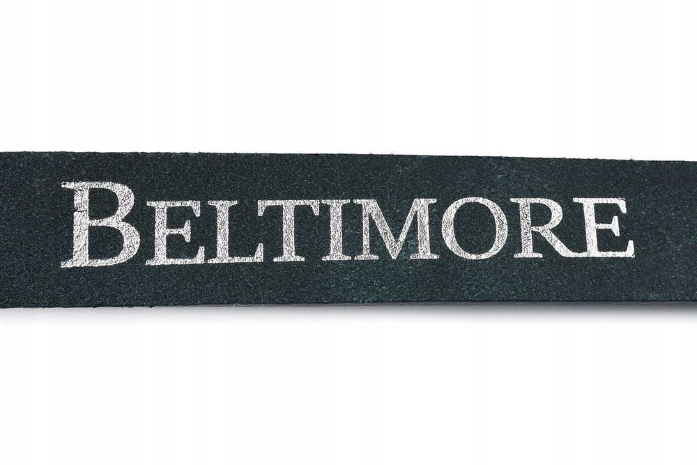 Beltimore skórzany pasek do spodni granatowy lico 85 100 cm licowy new