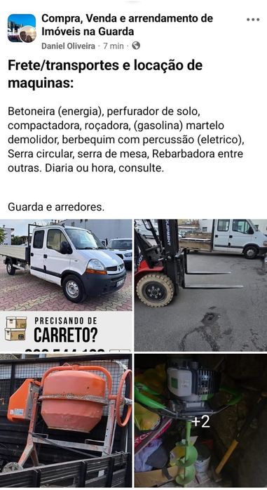 Mudança e aluguel de maquinas