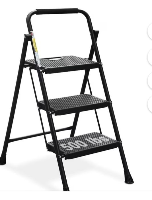 BONTEC Drabina 3-Stopniowa Składana,, Szerokie Pedały An
