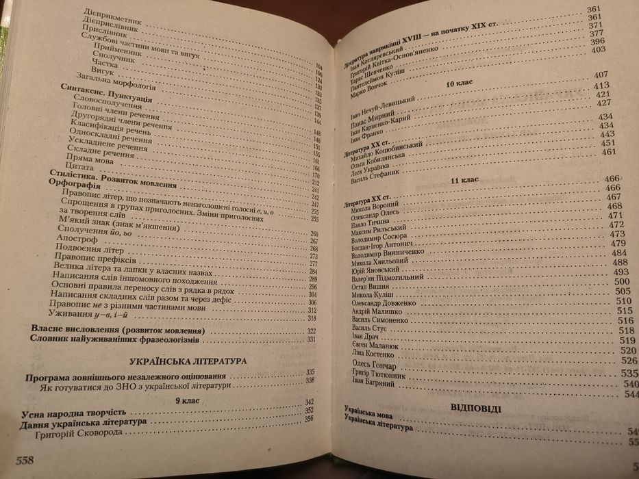 Українська мова та література Довідник