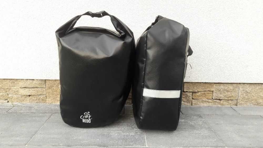 Sakwy rowerowe czarne 27l pcv Redo