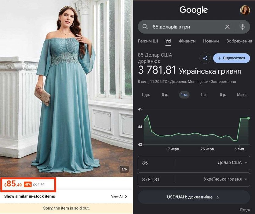 Елегантна вечірня шифонова сукня великого розміру (plus size) для подружки нареченої у ніжних сіро-блакитних тонах 50-52 розмір