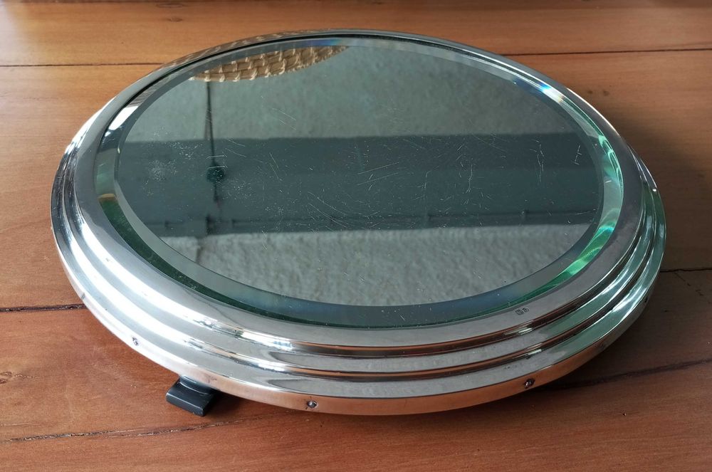 Antigo plateau Art Déco em prata Portuguesa