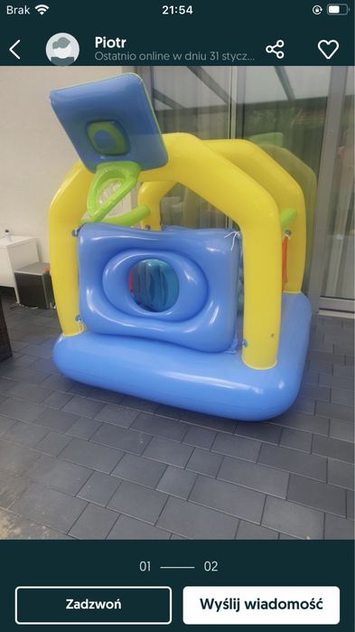 Dmuchany zamek dla dzieci lato trampolina koszykowka