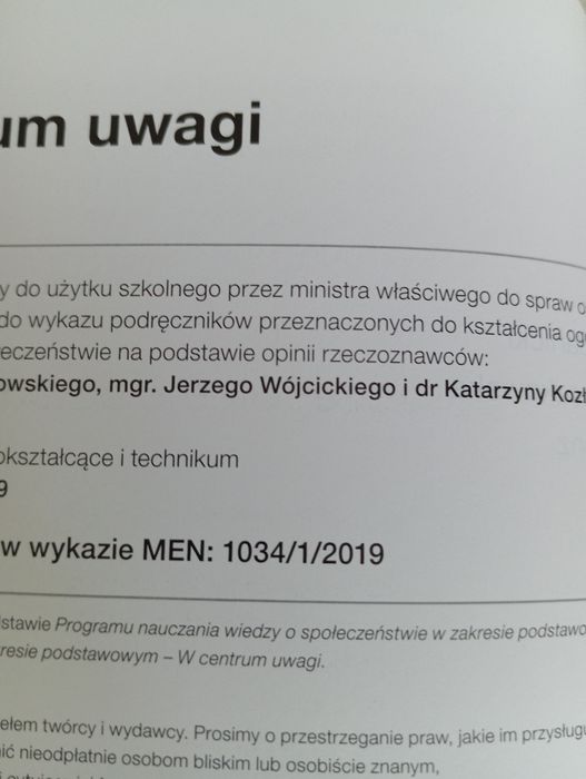 W centrum uwagi 1 zakres podstawowy Nowa era