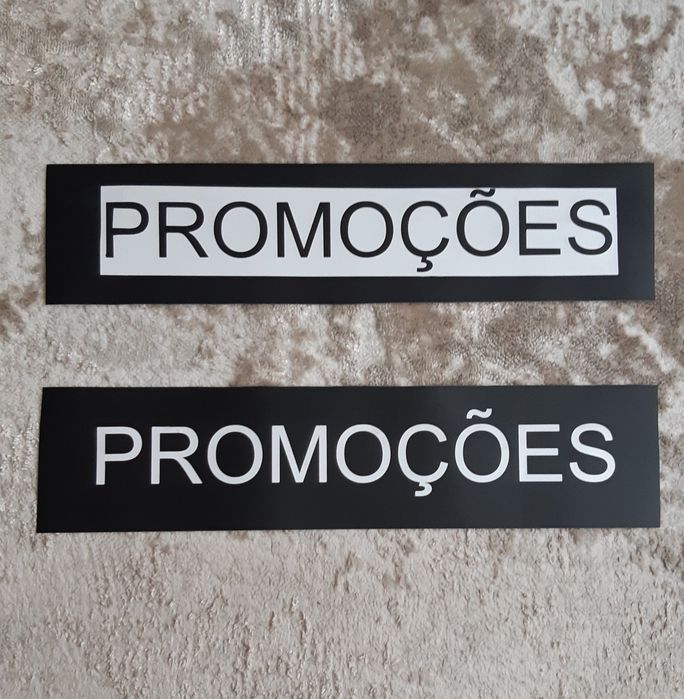 2 Lonas Publicitárias "PROMOÇÕES" (61x14cm) – Em Vinil de Recorte